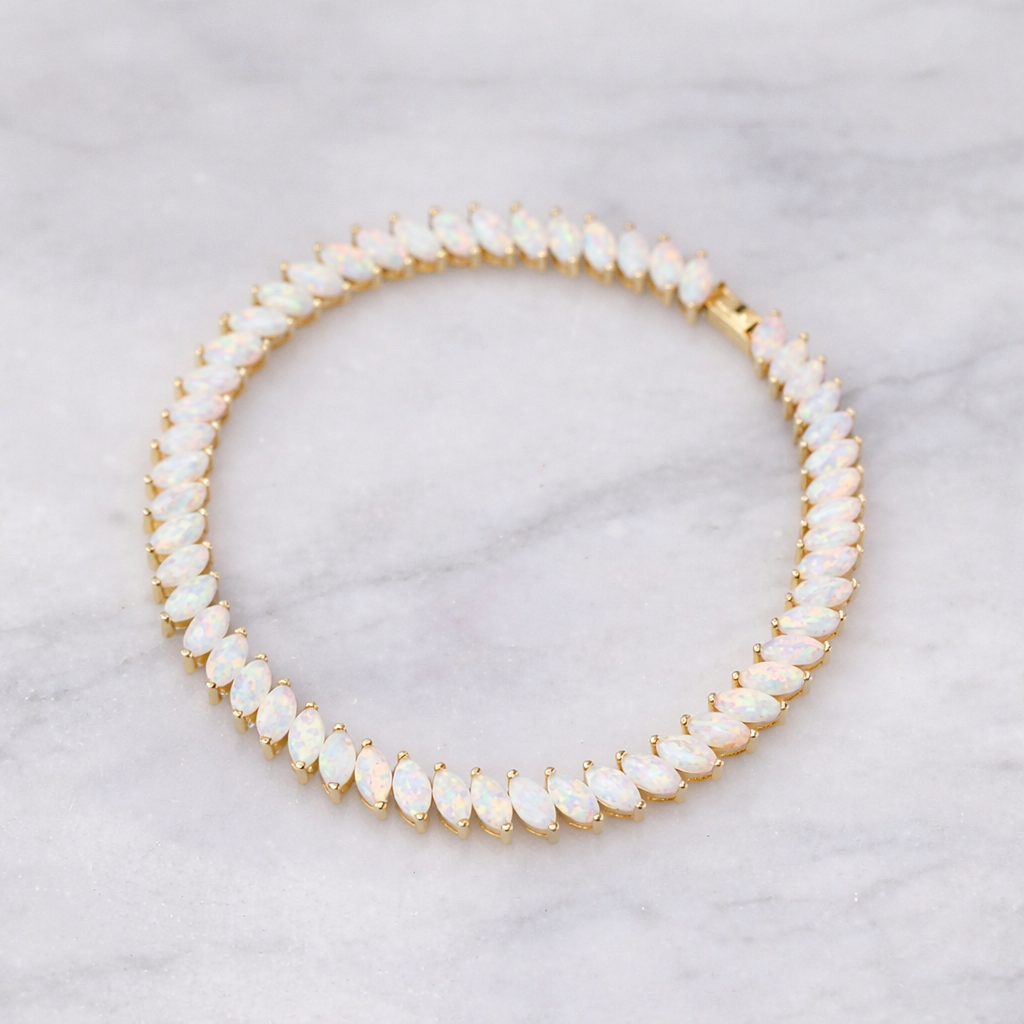 Halo Opal Tennis Bracelet