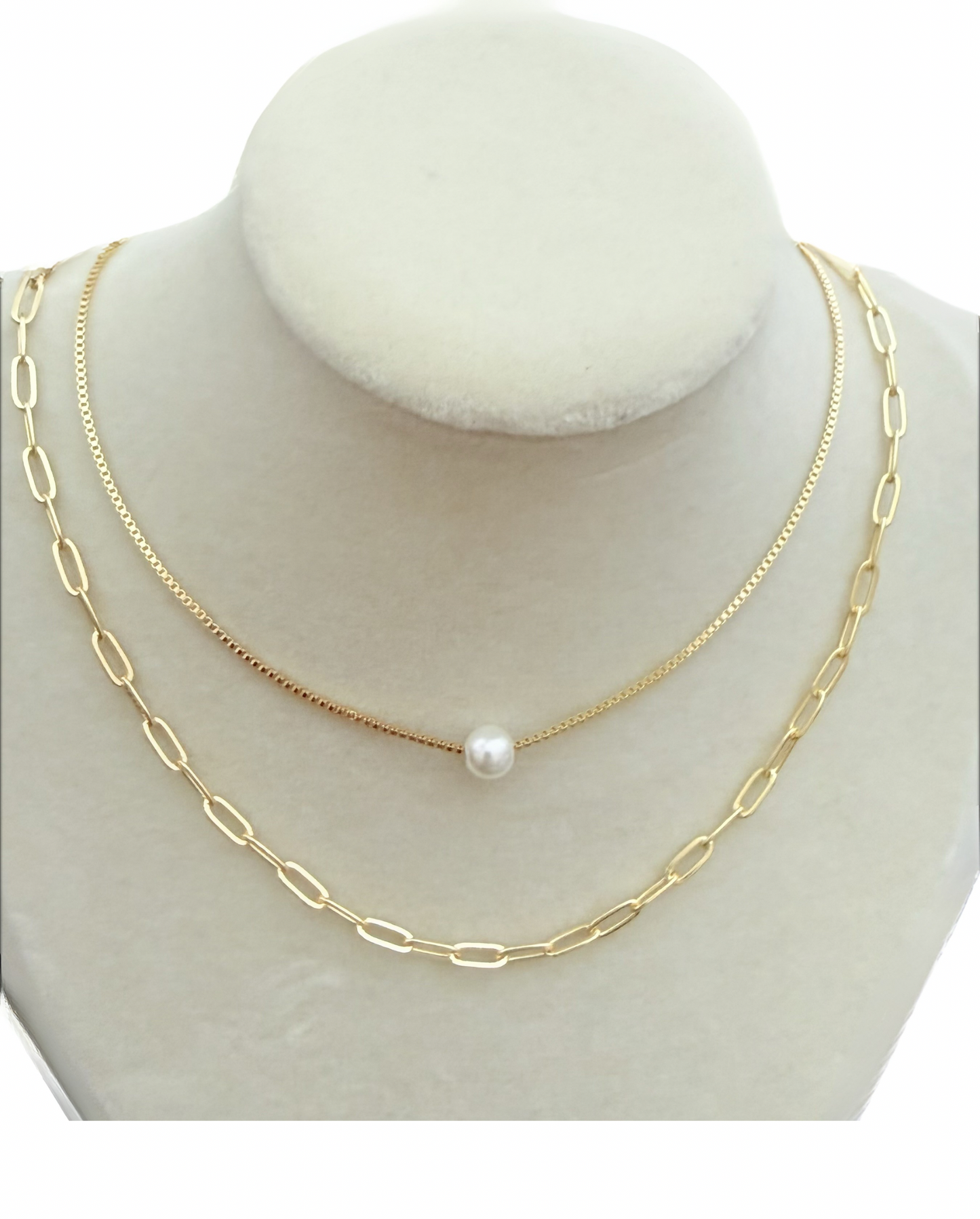 Minimal Pearl Necklace in Gold & Silver