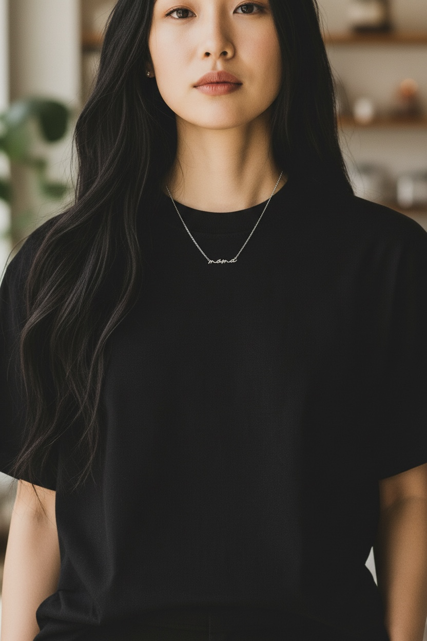 Mama in Cursive Necklace