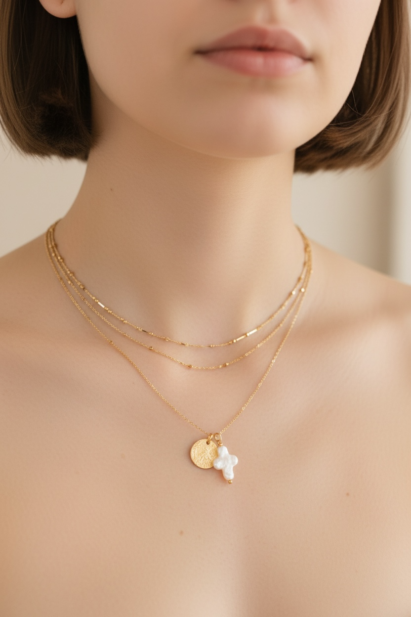 Pearl Cross Necklace
