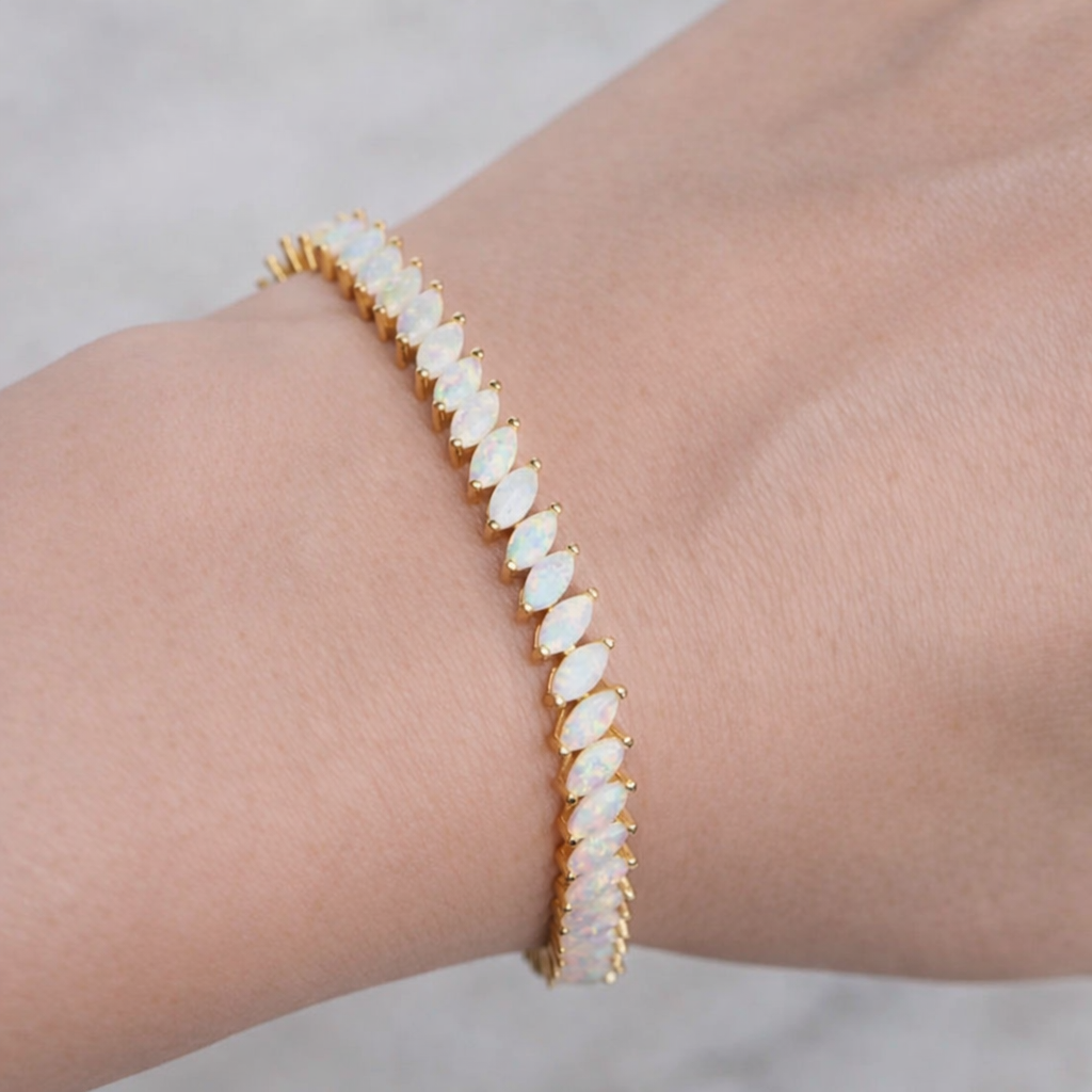 Halo Opal Tennis Bracelet
