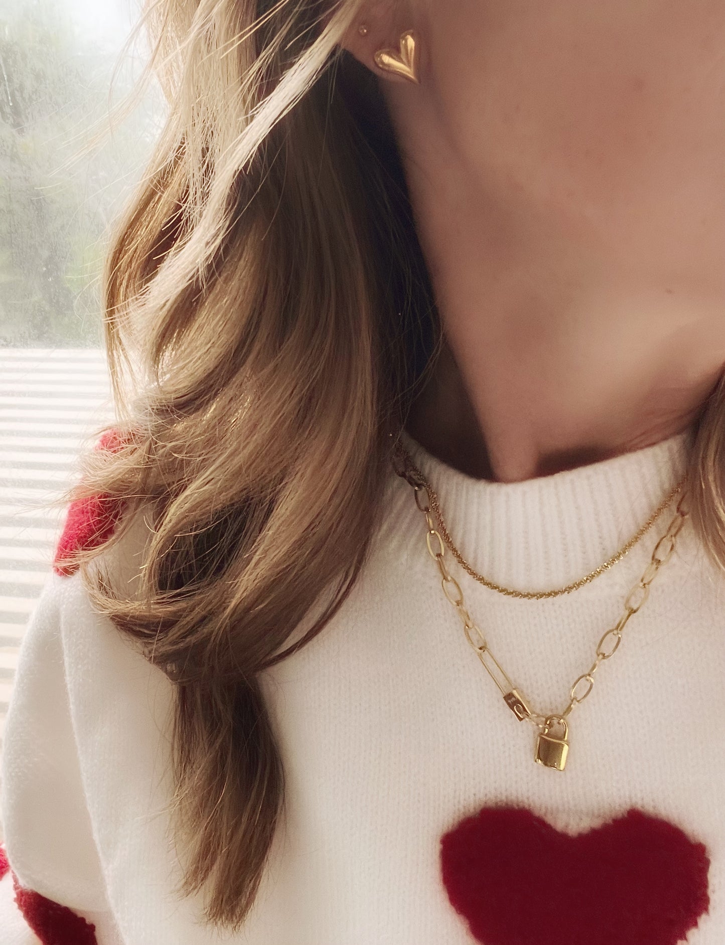 Golden Heart Studs