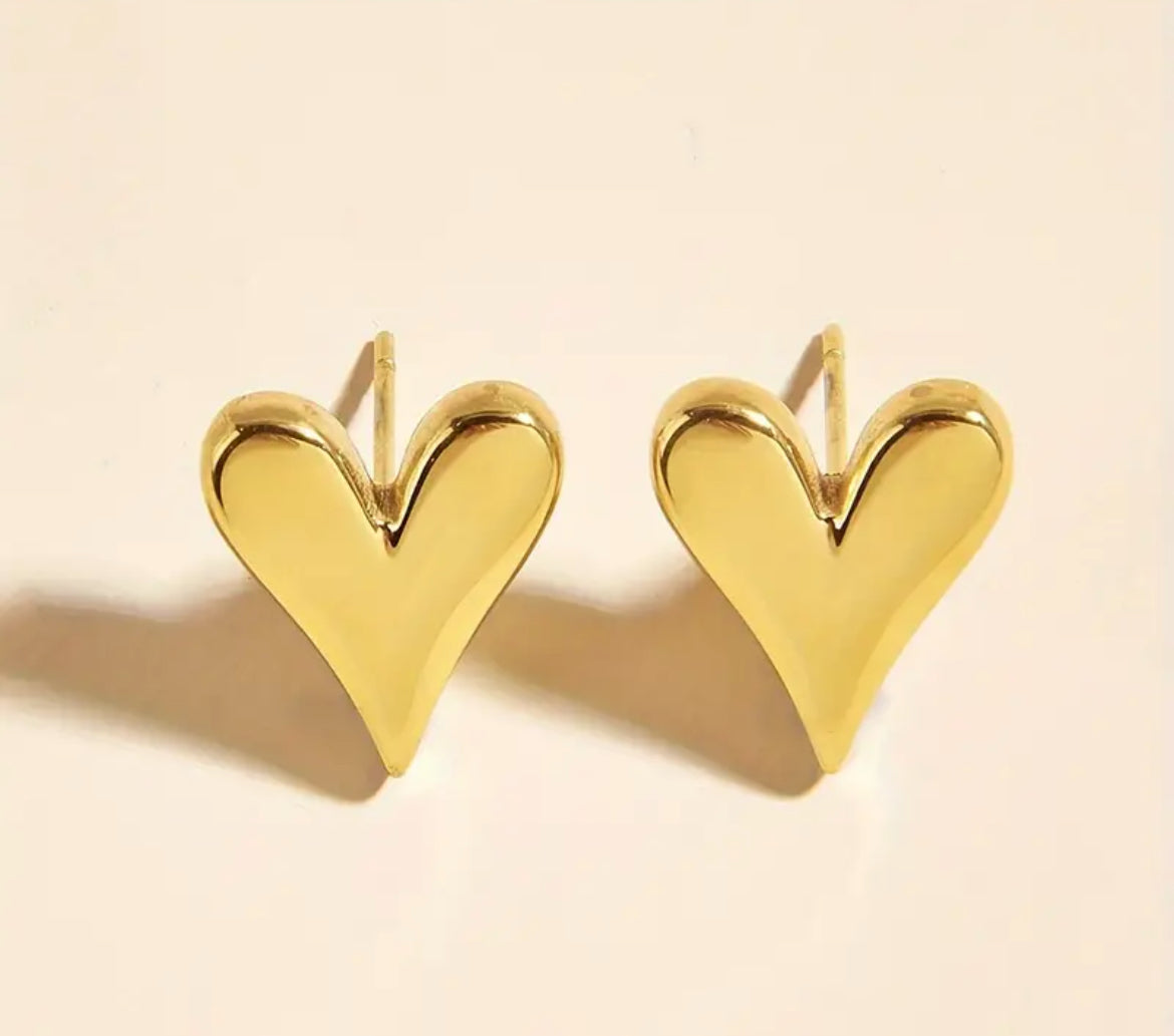 Golden Heart Studs