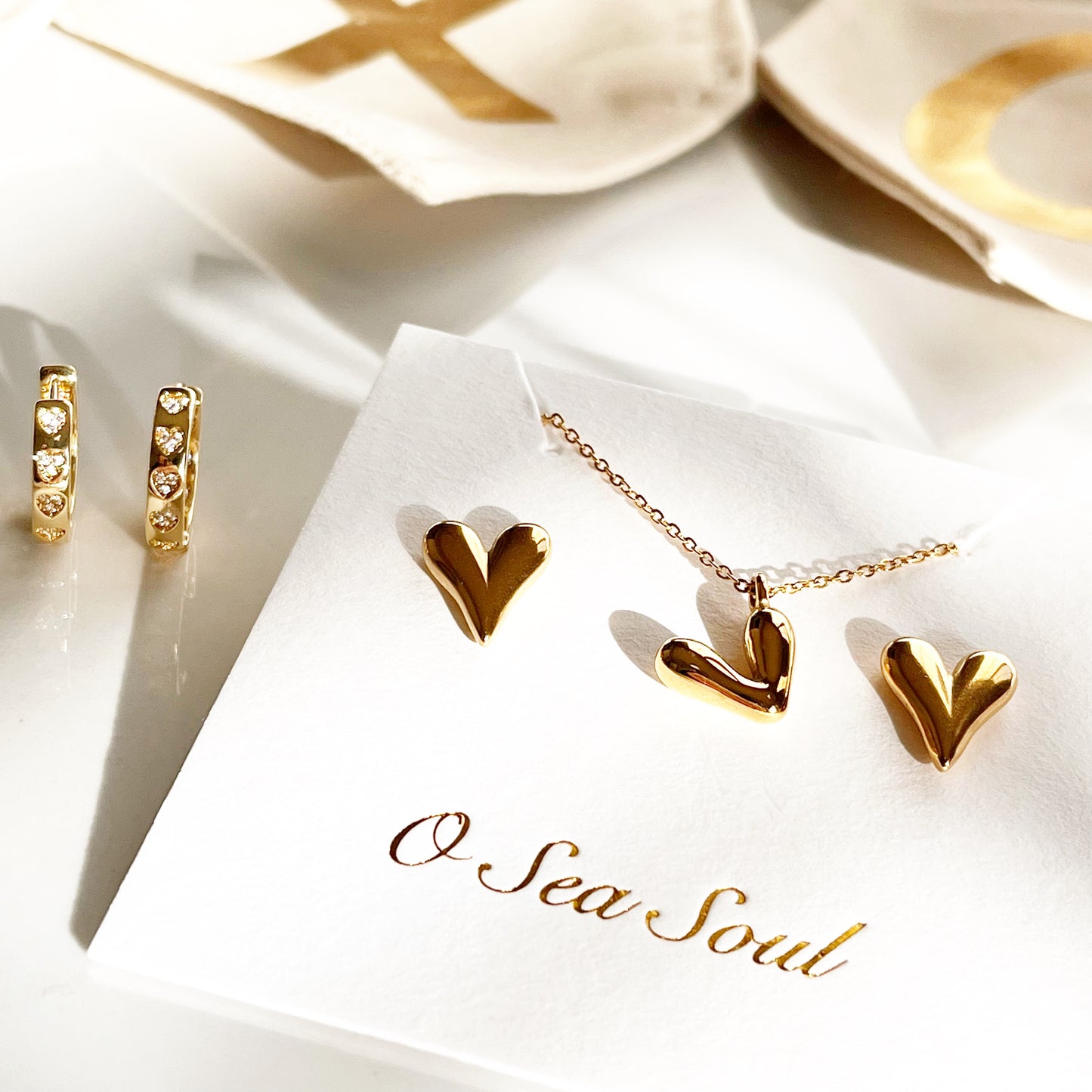 Golden Heart Studs