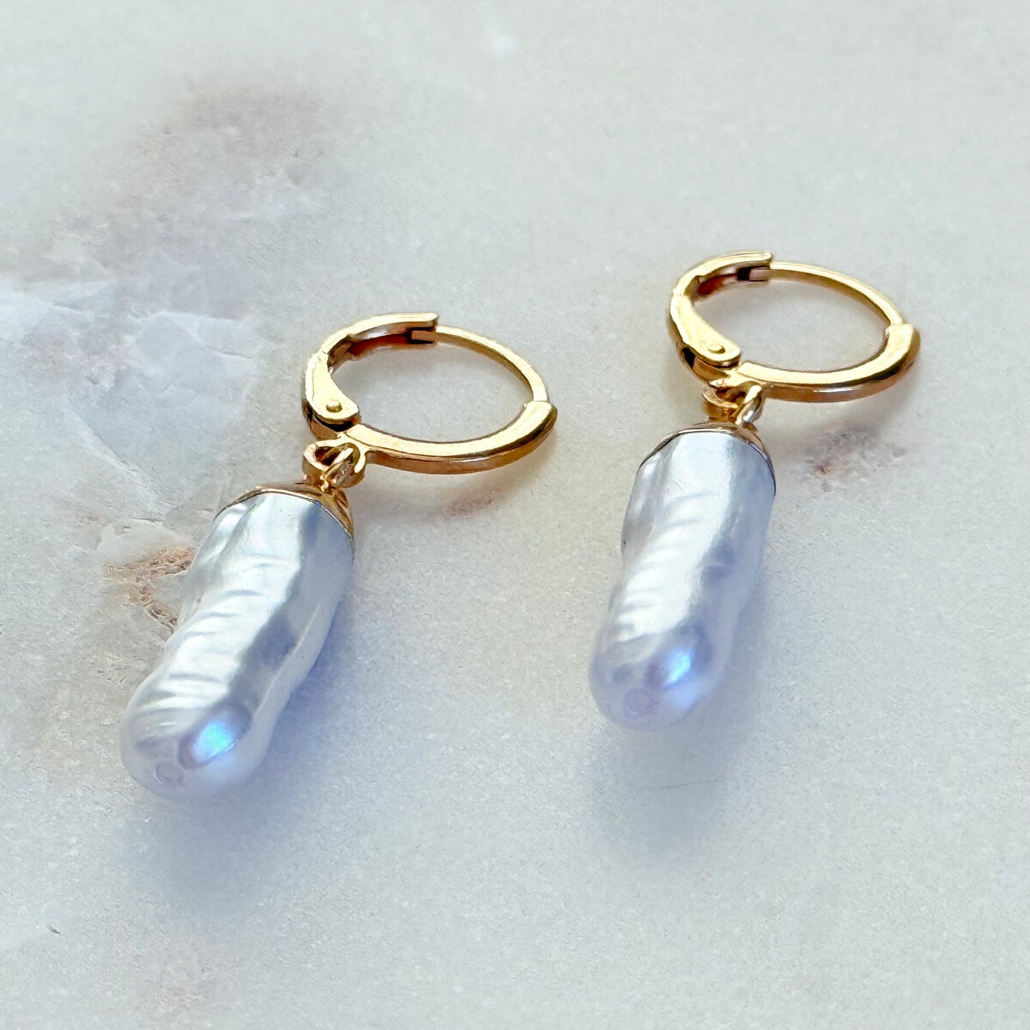 Pearl Capped Dangle Earrings