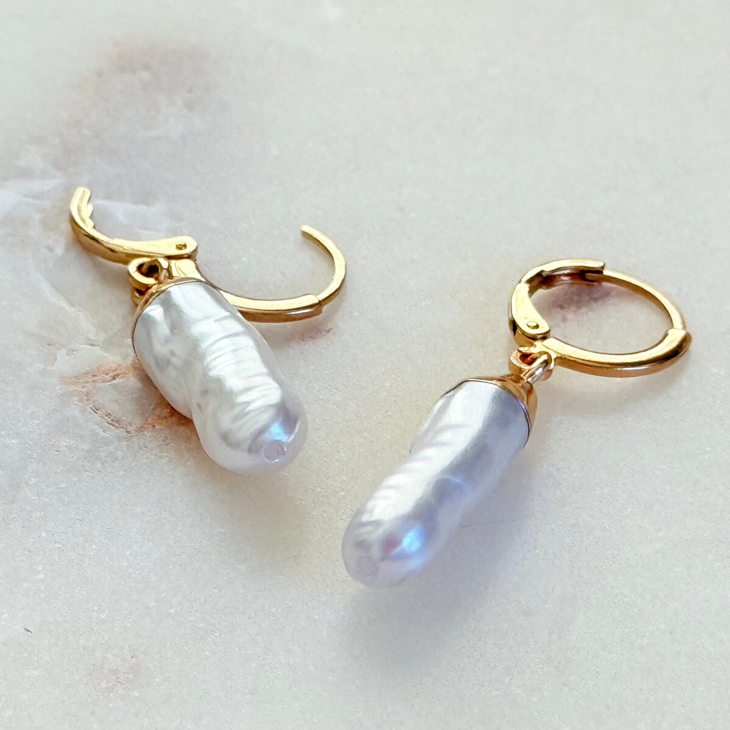 Pearl Capped Dangle Earrings