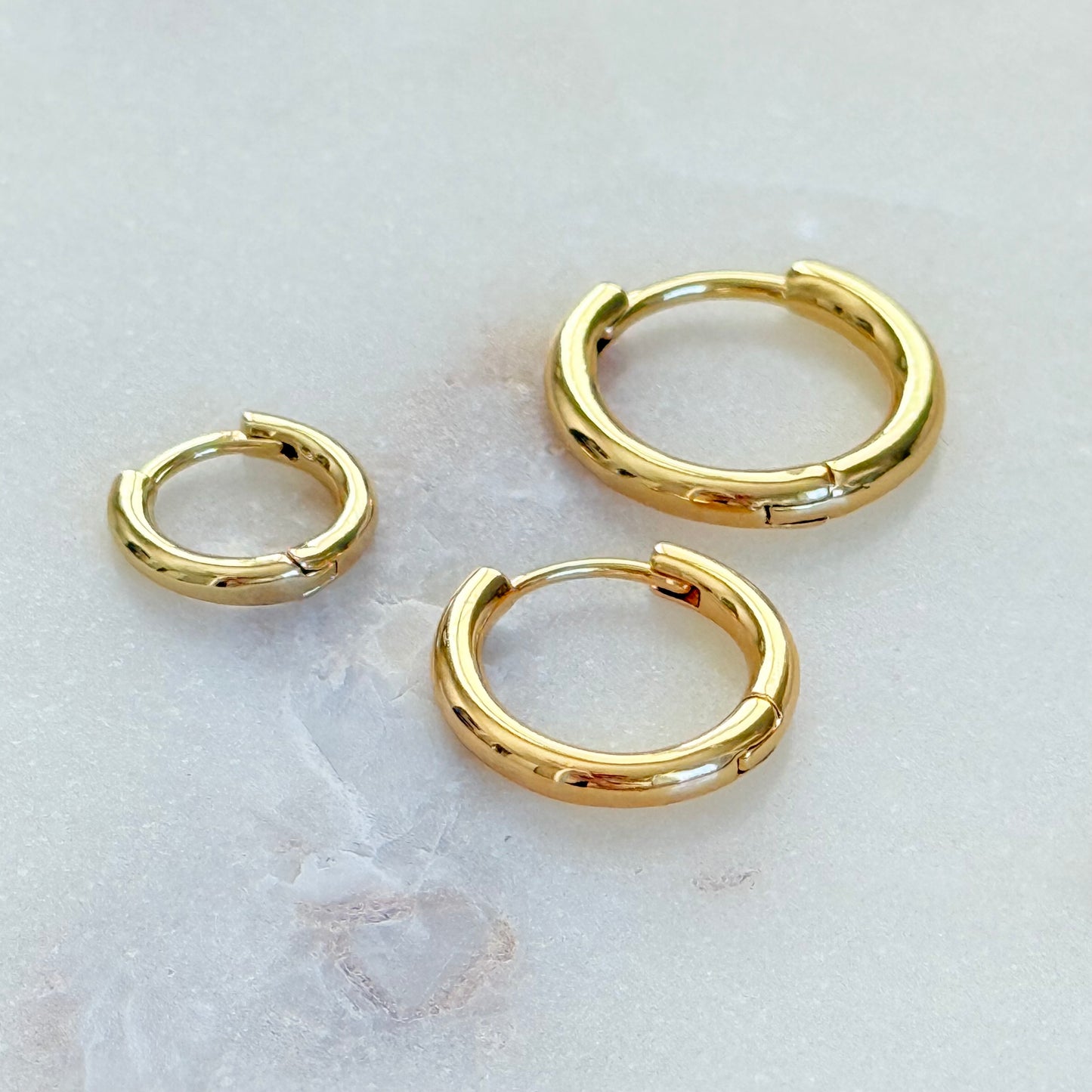 Large Classic Gold Hoop Huggies