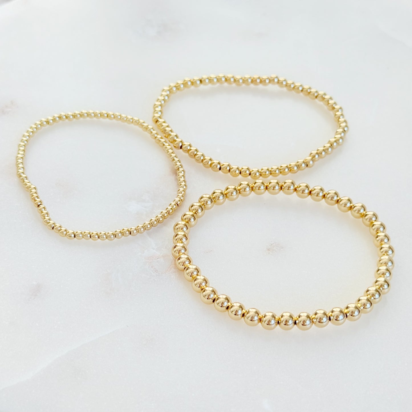 Mini Gold Beaded Stretch Bracelet
