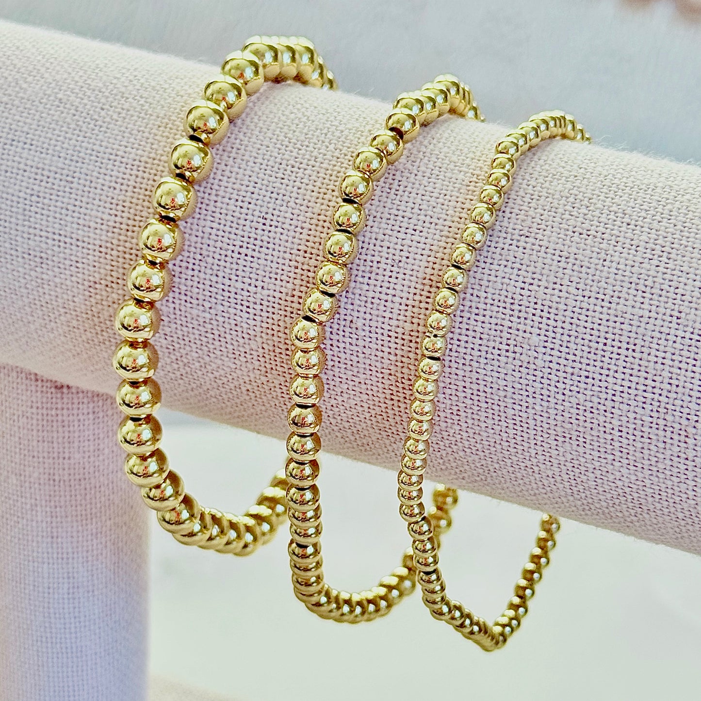 Mini Gold Beaded Stretch Bracelet