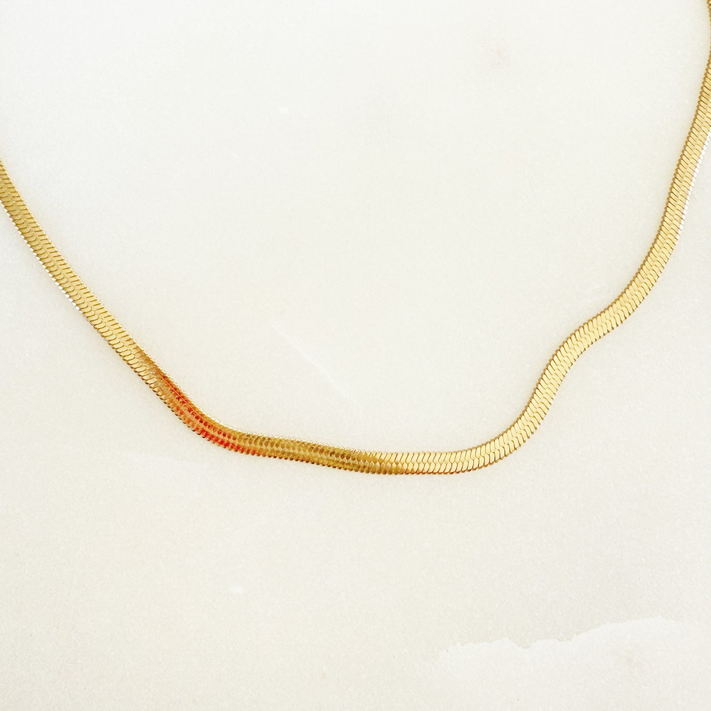 Gold Herringbone Necklace