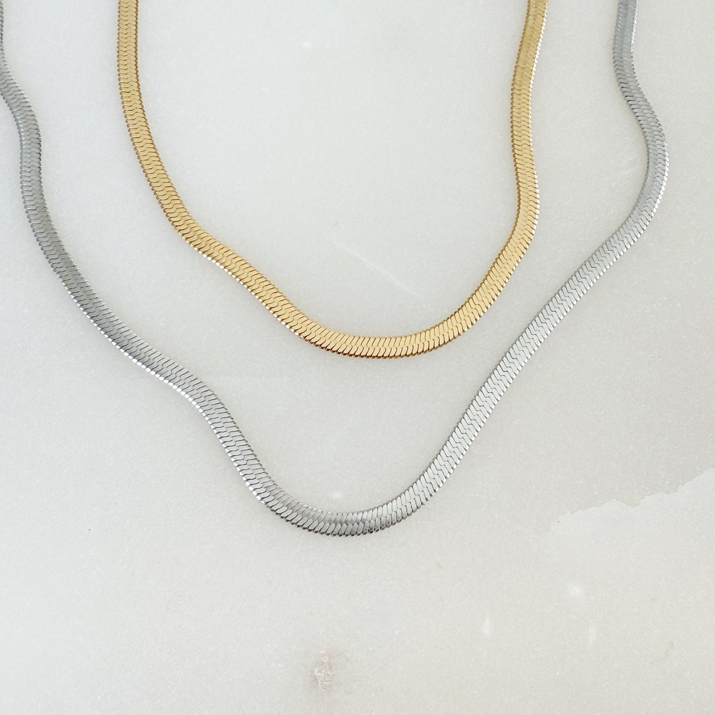 Silver Herringbone Necklace