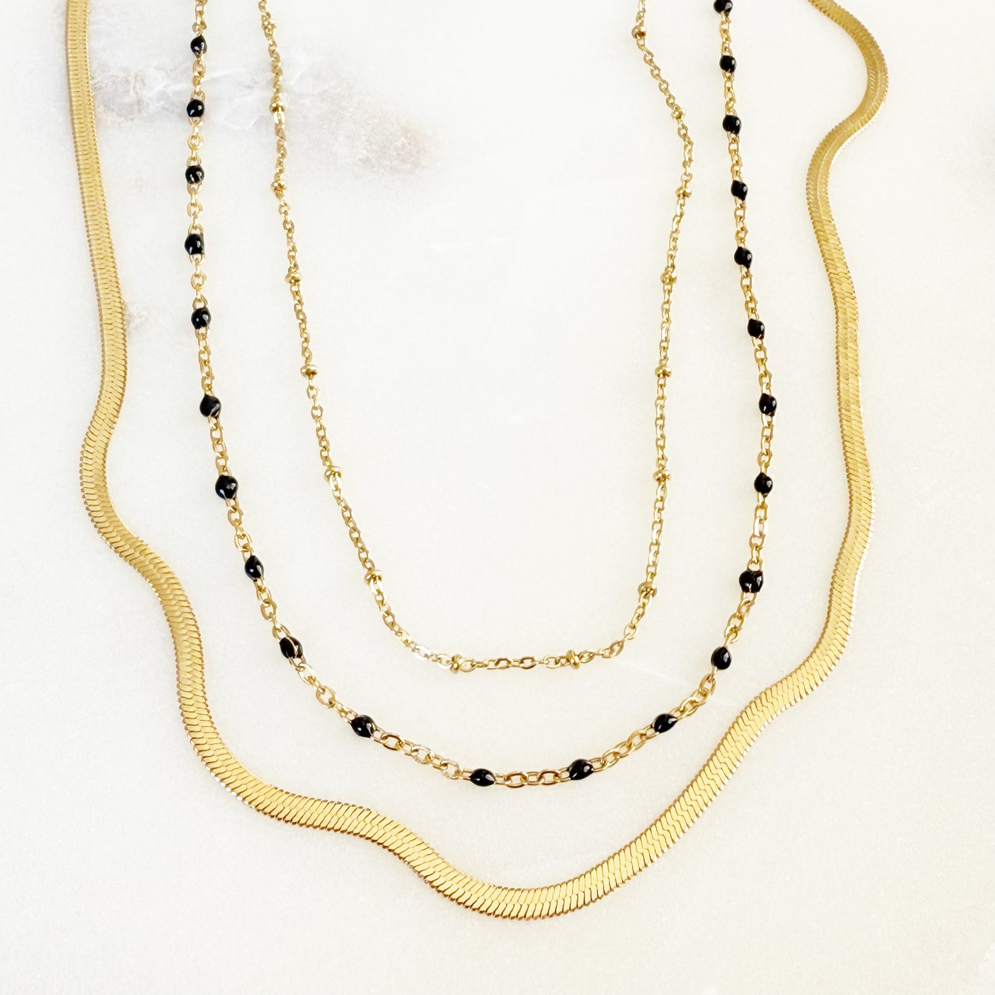 Gold Herringbone Necklace