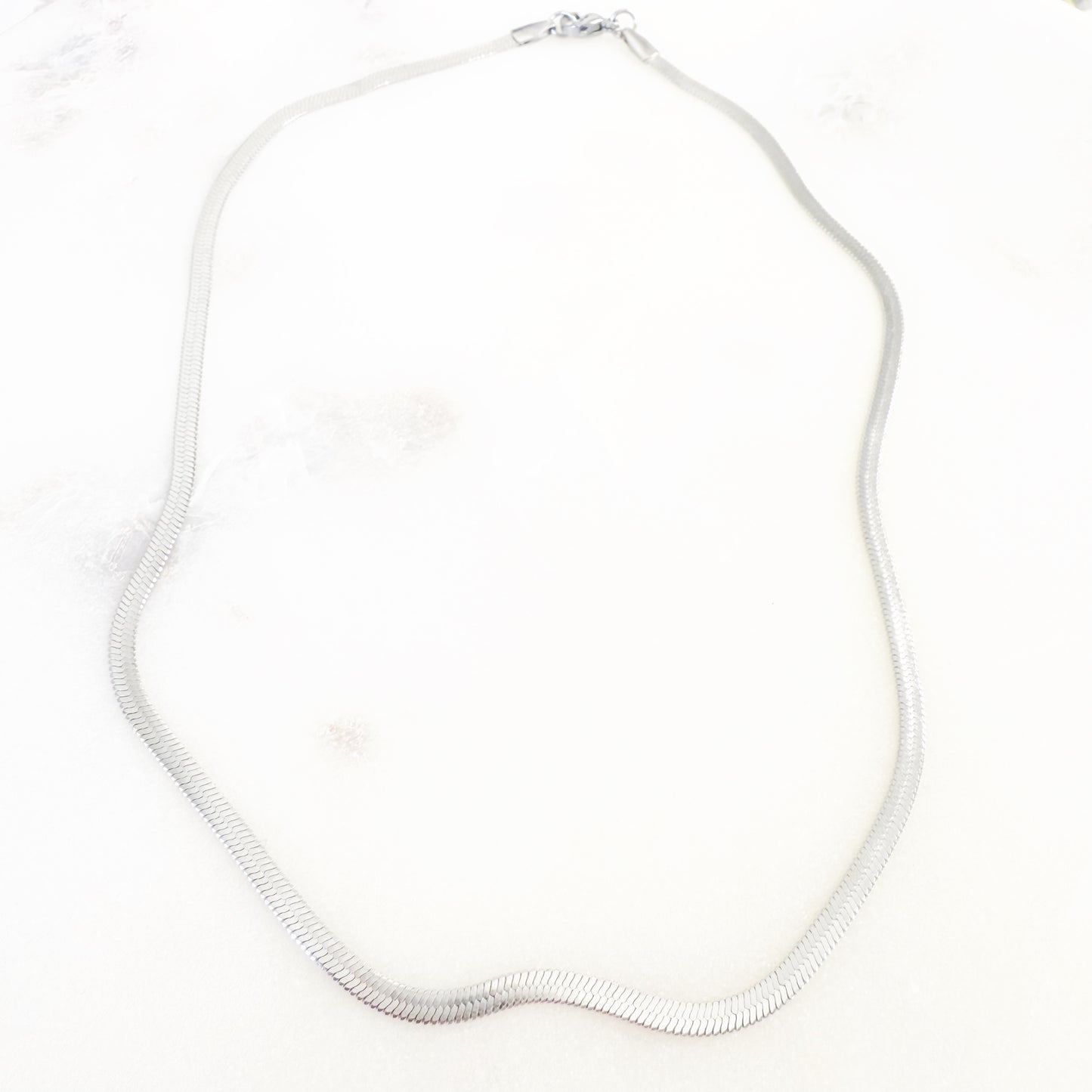 Silver Herringbone Necklace