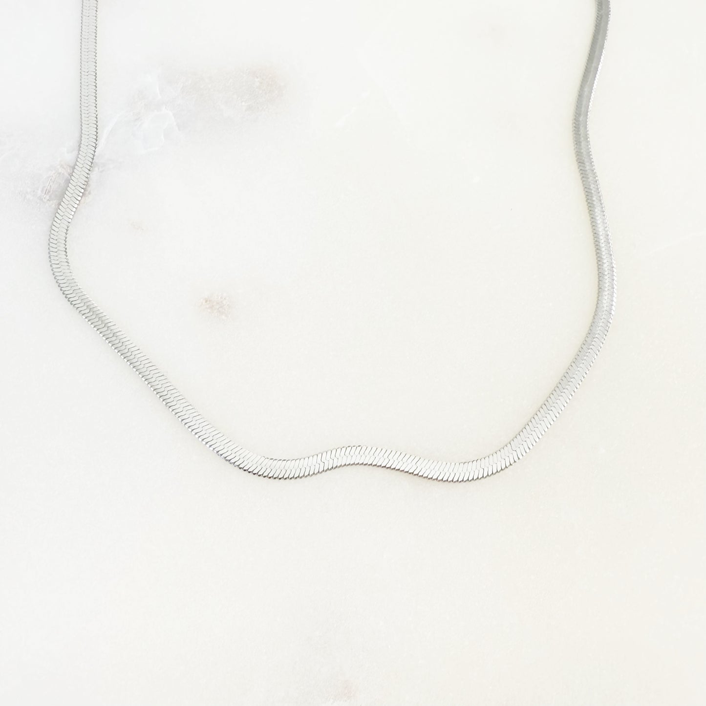 Silver Herringbone Necklace
