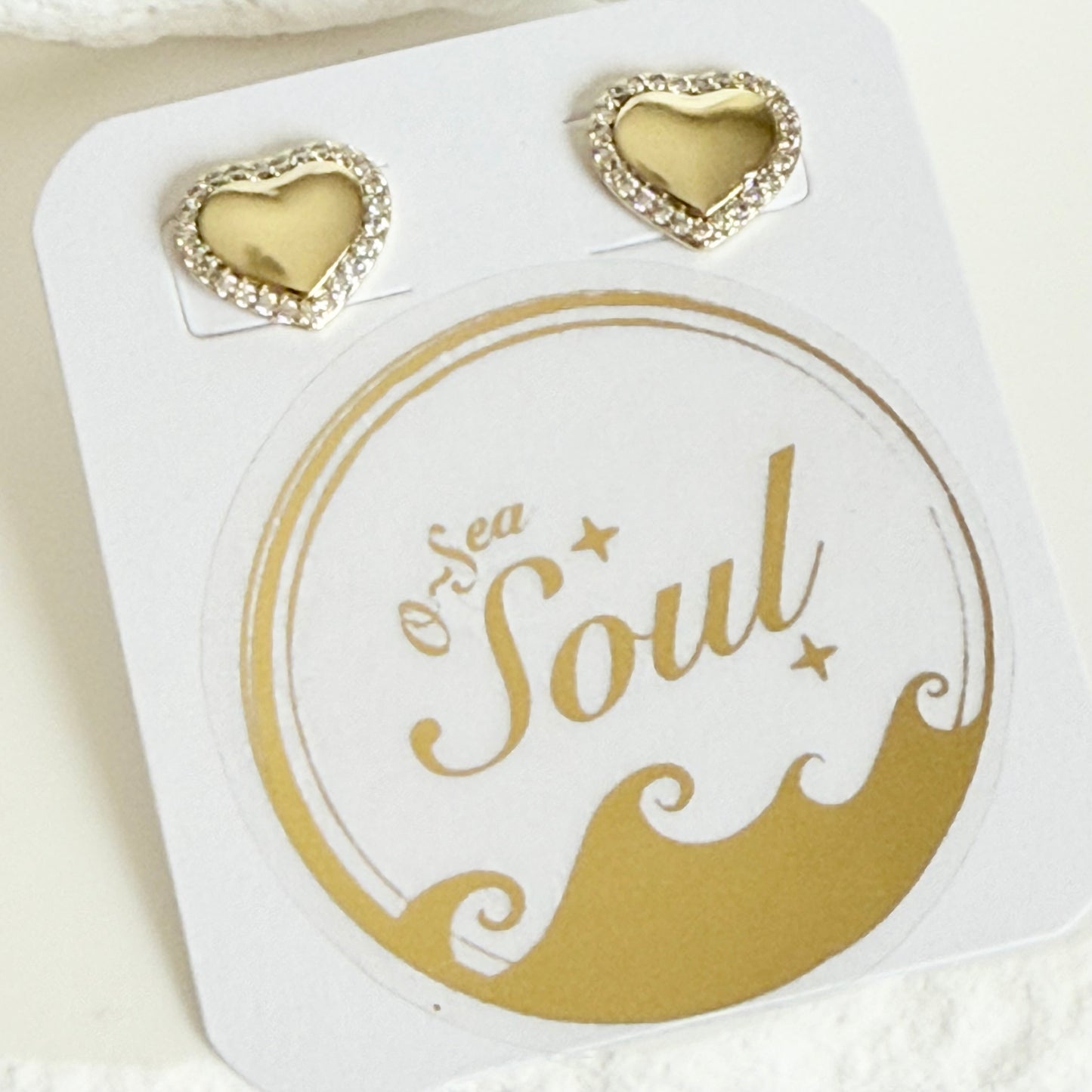 Micro Paved Heart Stud Earrings