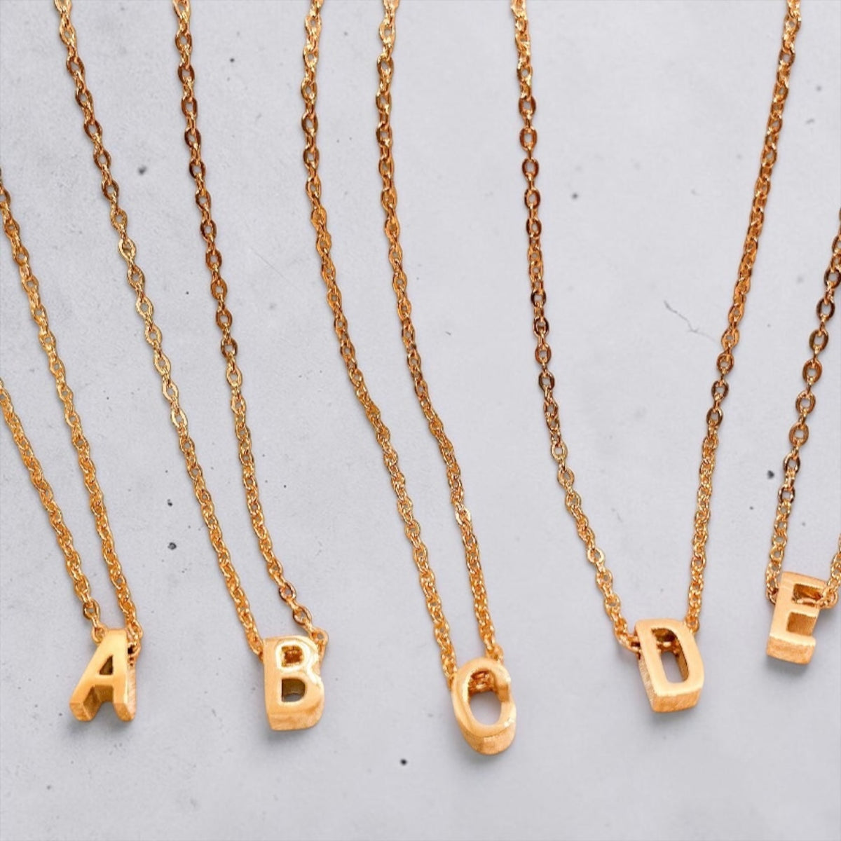 Block Monogram Letter Pendant Necklace