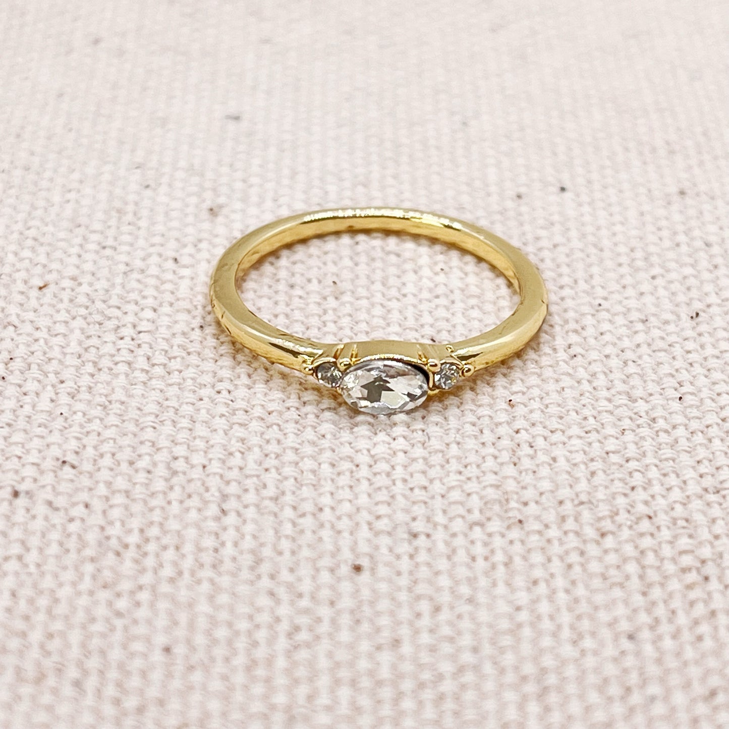 Dainty Danica Ring~ Oval-Round-Clear Zircon