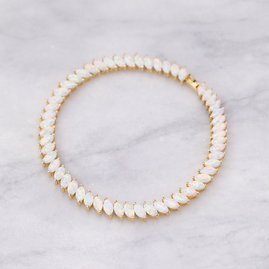 Halo Opal Tennis Bracelet