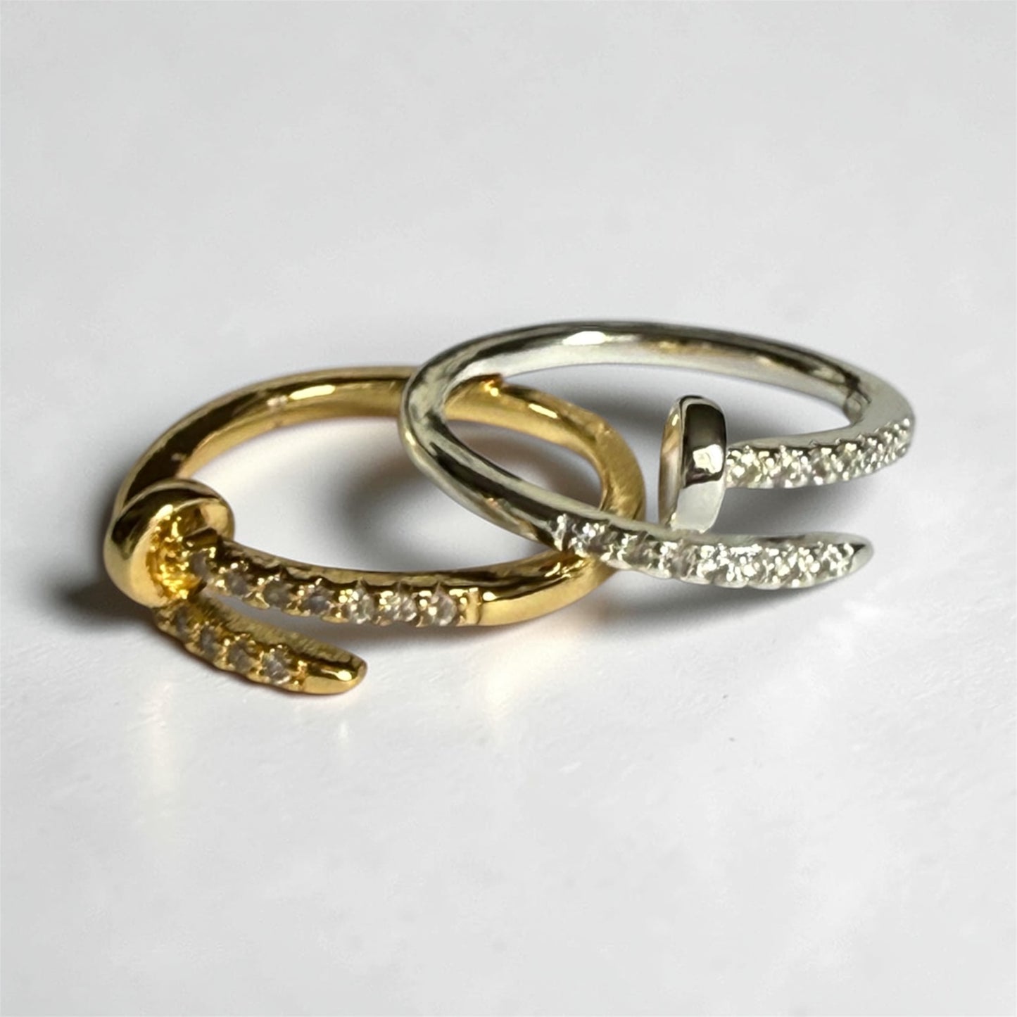Nail Ring in Pave