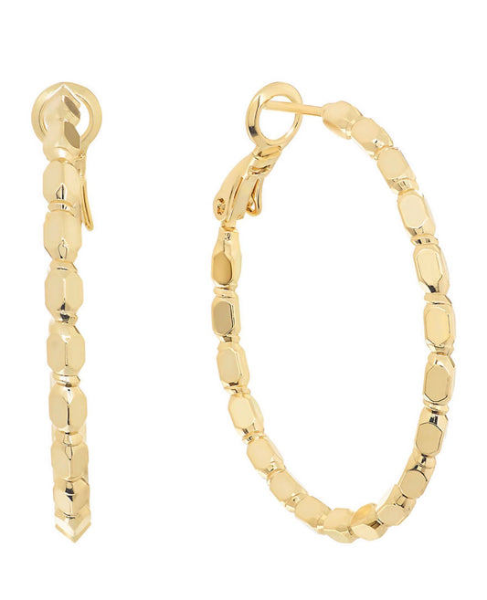 Gold Dotted Hoop Earrings
