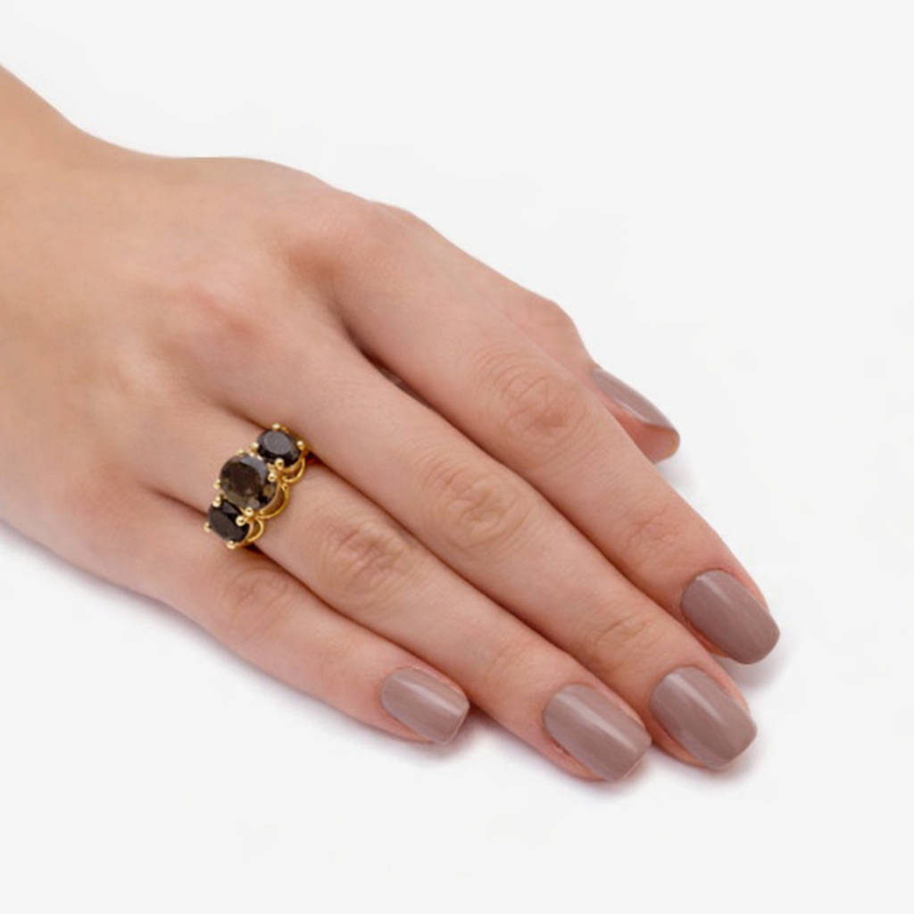 Smoky Oval Quartz Ring
