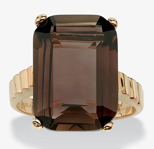 Smoky Quartz Table-Top Cocktail Ring