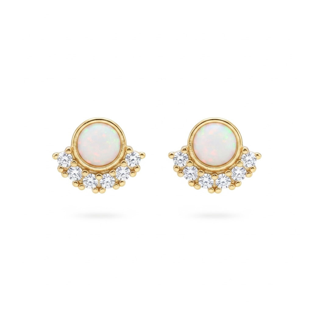 Opal Micro Paved Stud Earrings