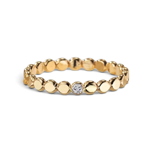 Gold Dot & Diamond Ring