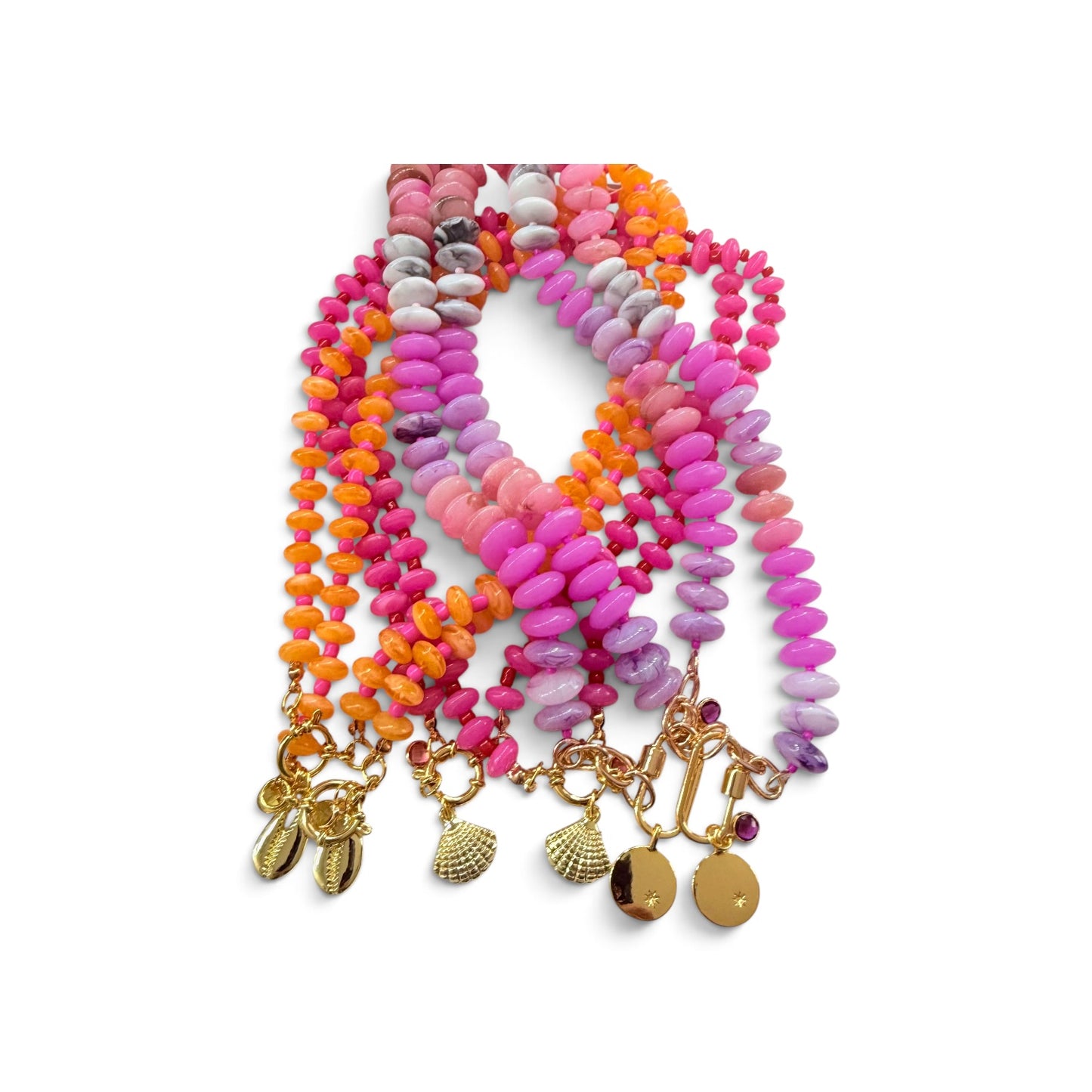 Beaded Fuchsia Ocean Necklace