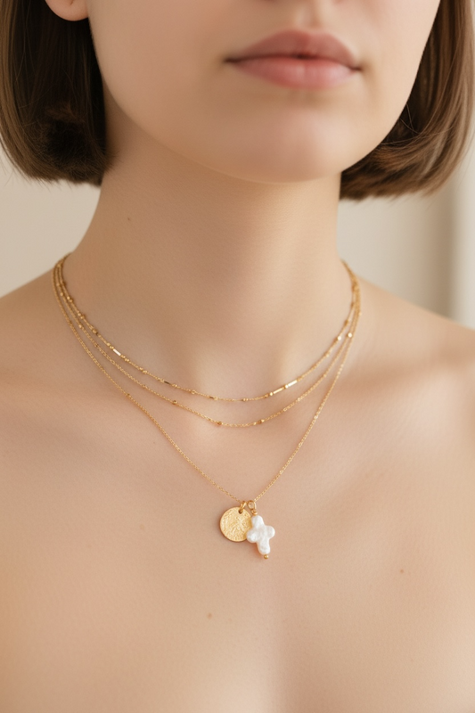 Pearl Cross Necklace
