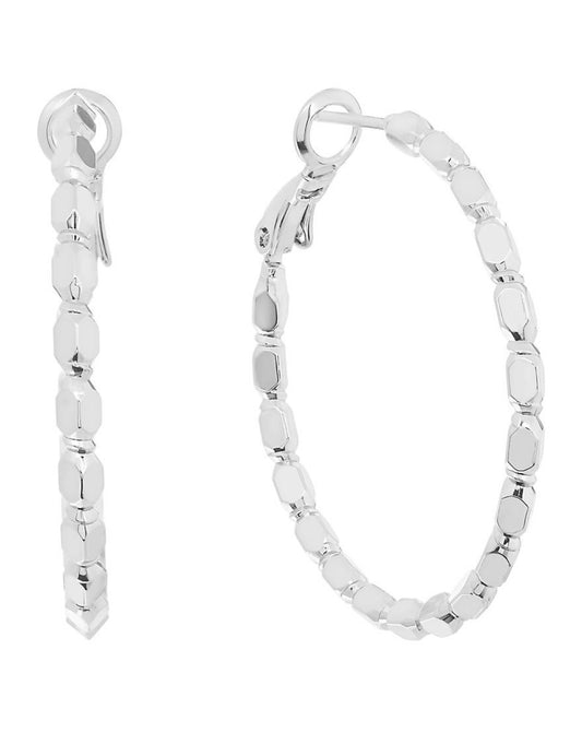 Silver Dotted Hoop Earrings