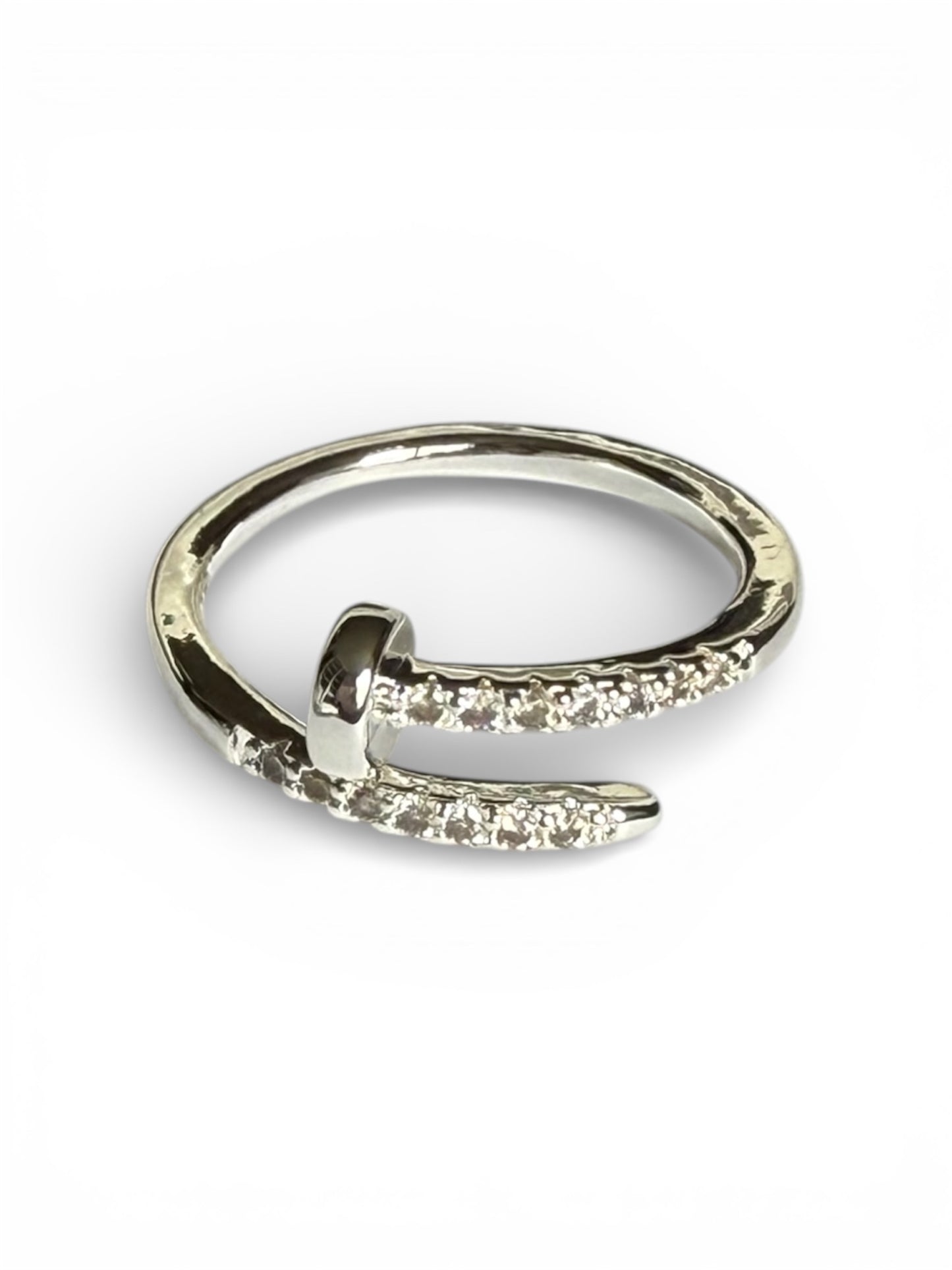 Nail Ring in Pave