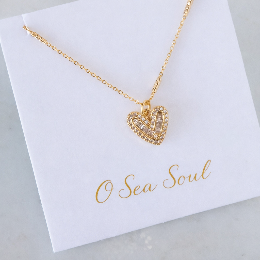 Glittered Heart Necklace