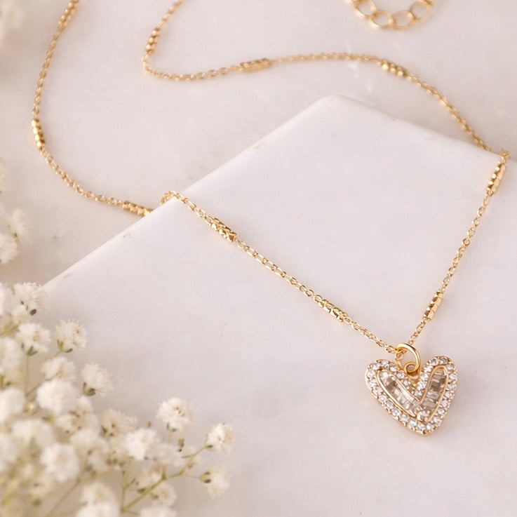 Glittered Heart Necklace