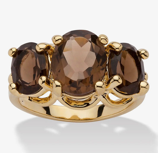 Smoky Oval Quartz Ring