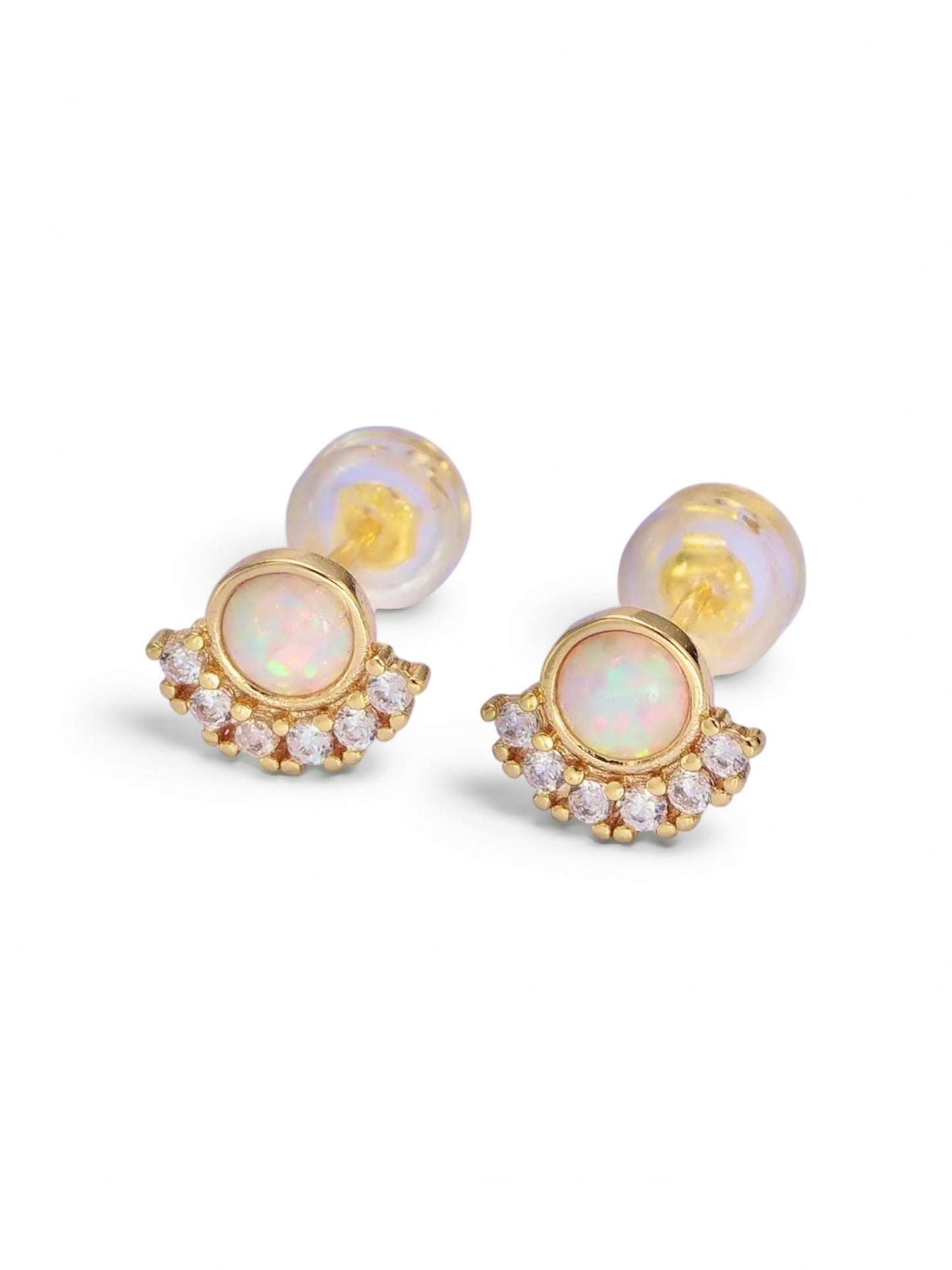 Opal Micro Paved Stud Earrings
