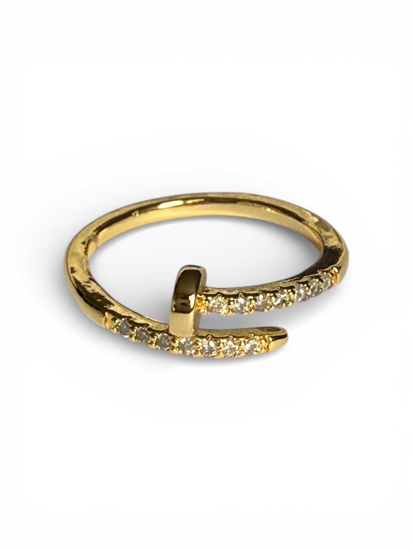 Nail Ring in Pave