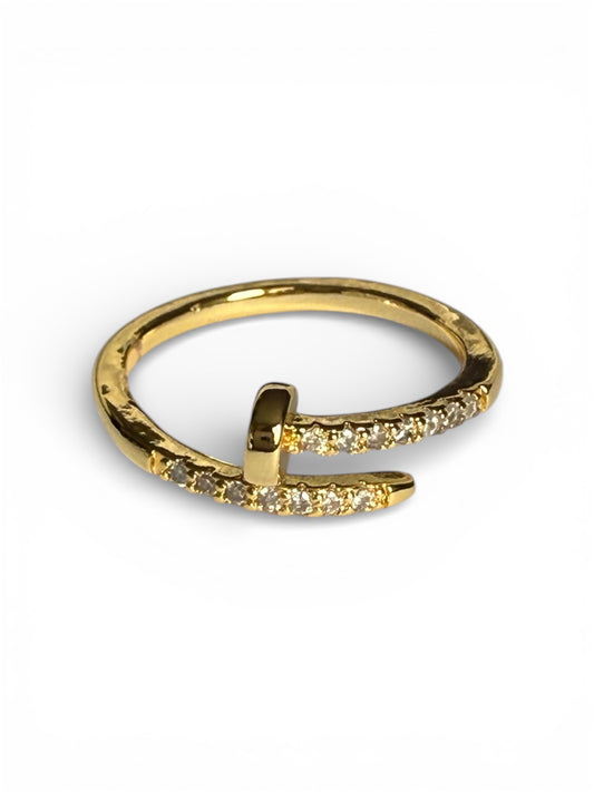 Nail Ring in Pave