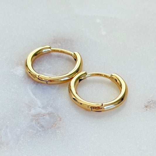Large Classic Gold Hoop Huggies