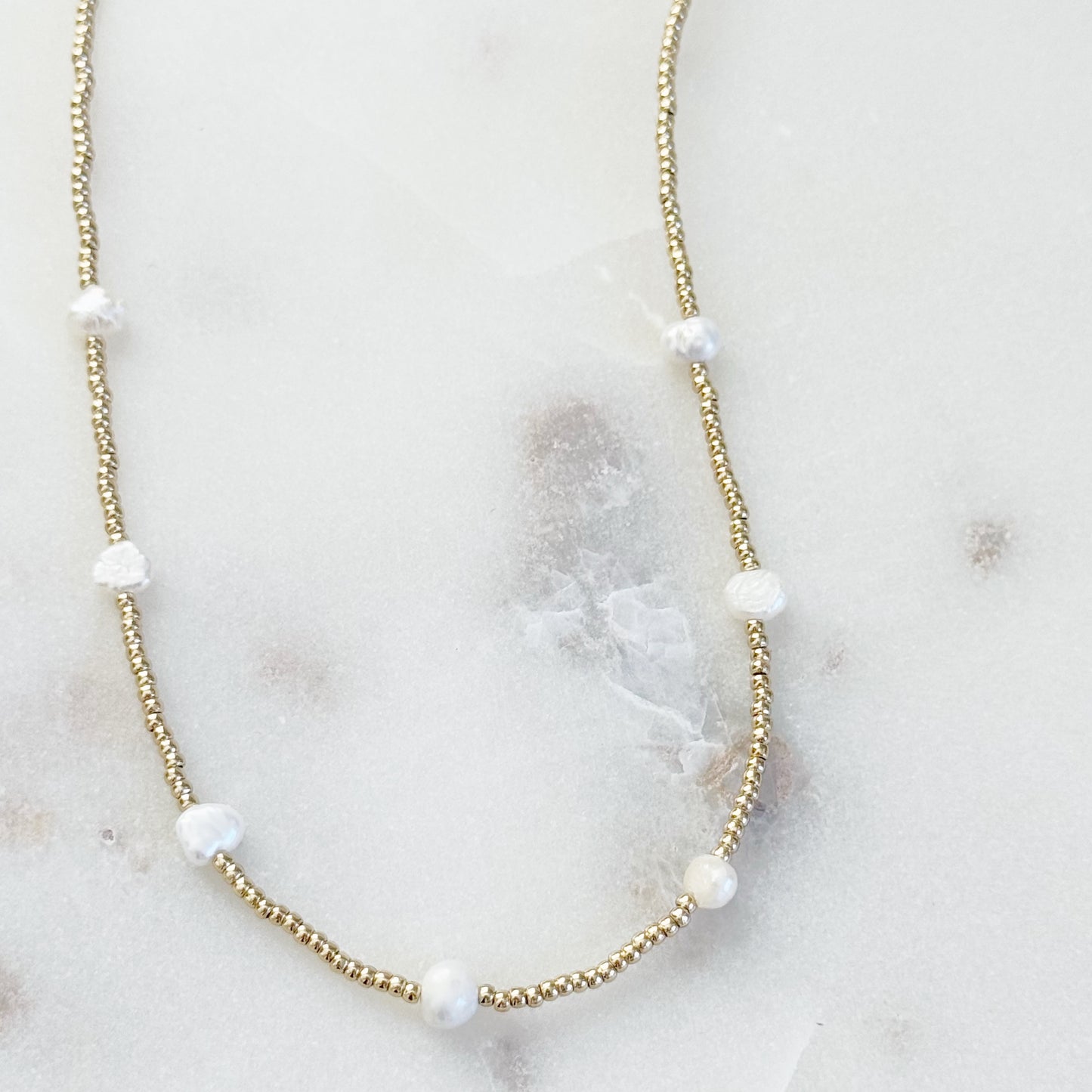 Pearls to Gold Choker Necklace