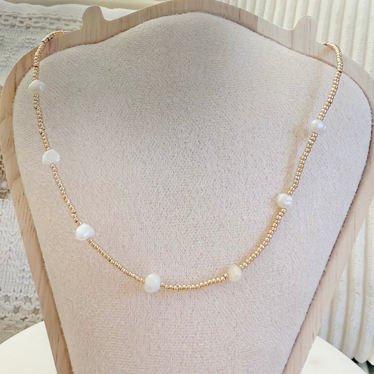 Pearls to Gold Choker Necklace