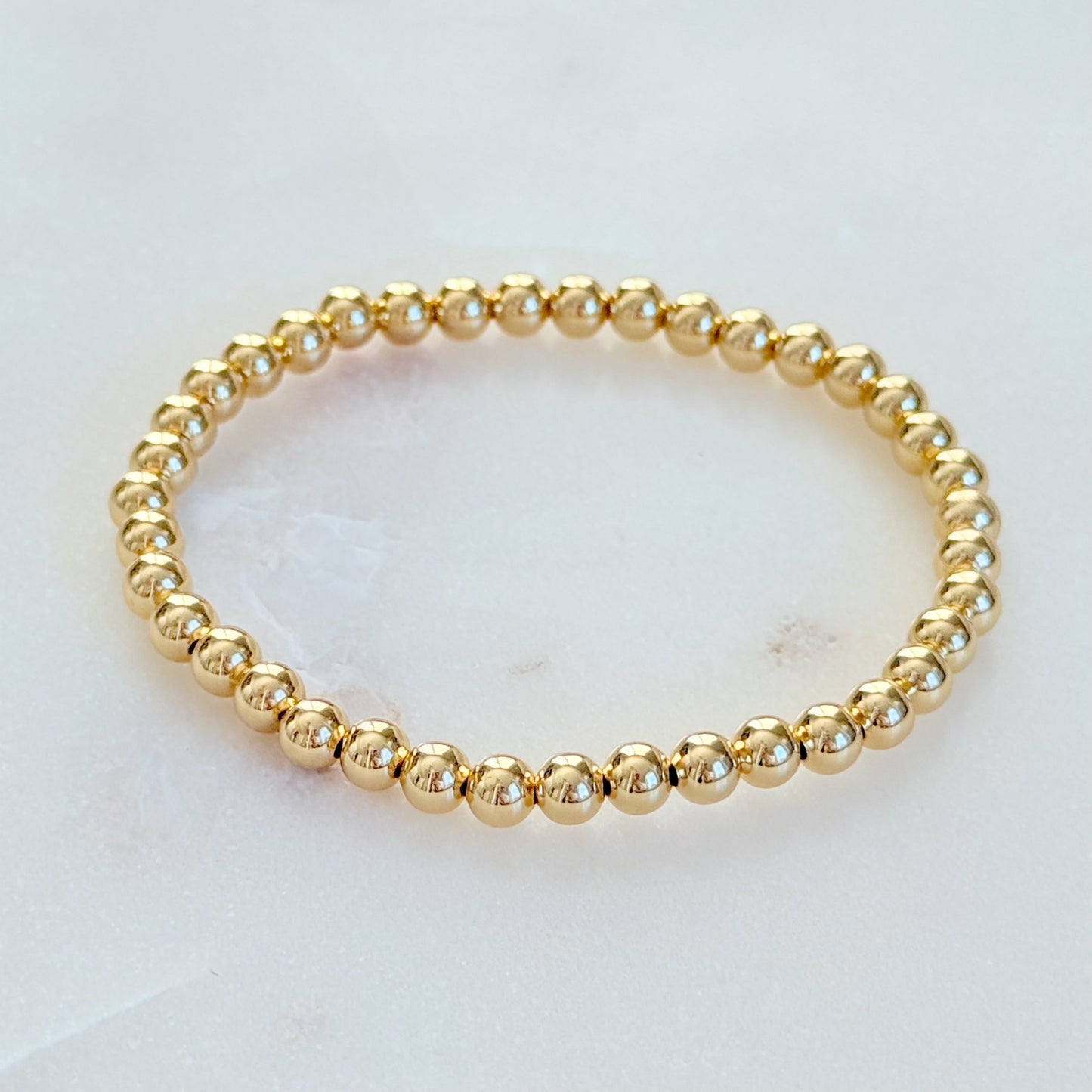 Large Gold Beaded Stretch Bracelet