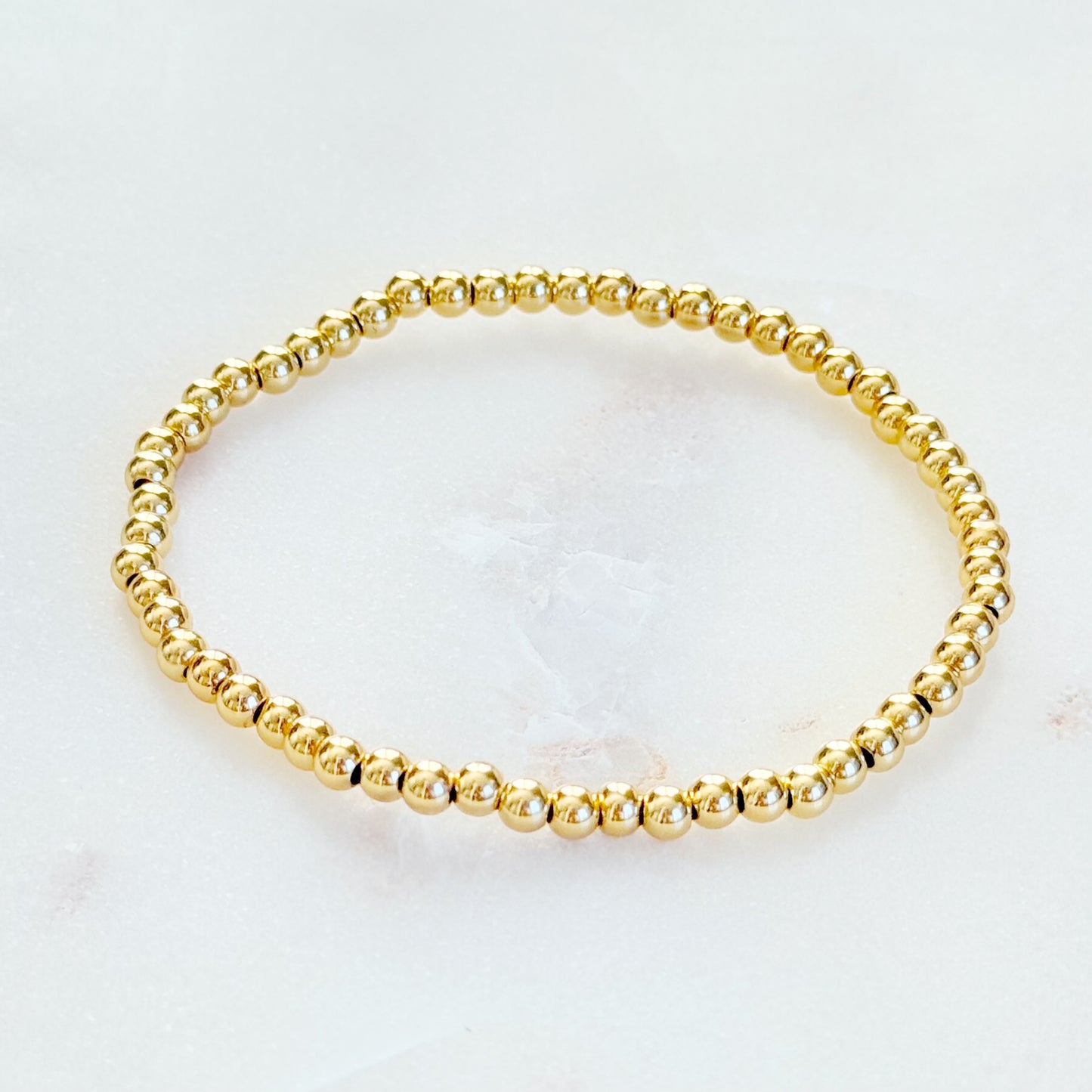 Medium Gold Beaded Stretch Bracelet