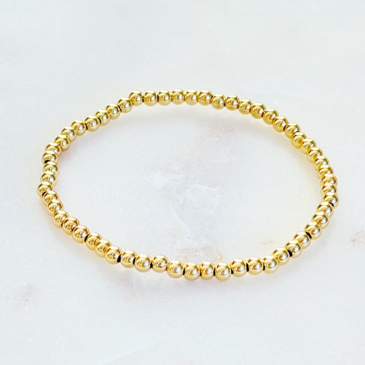 Medium Gold Beaded Stretch Bracelet