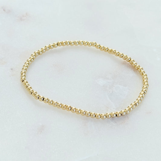 Mini Gold Beaded Stretch Bracelet