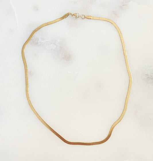 Gold Herringbone Necklace