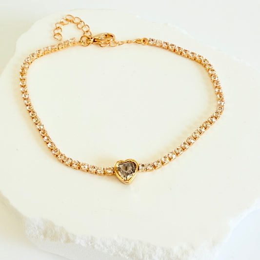 Heart Tennis Bracelet