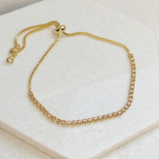 Golden Lantern Tennis Bracelet