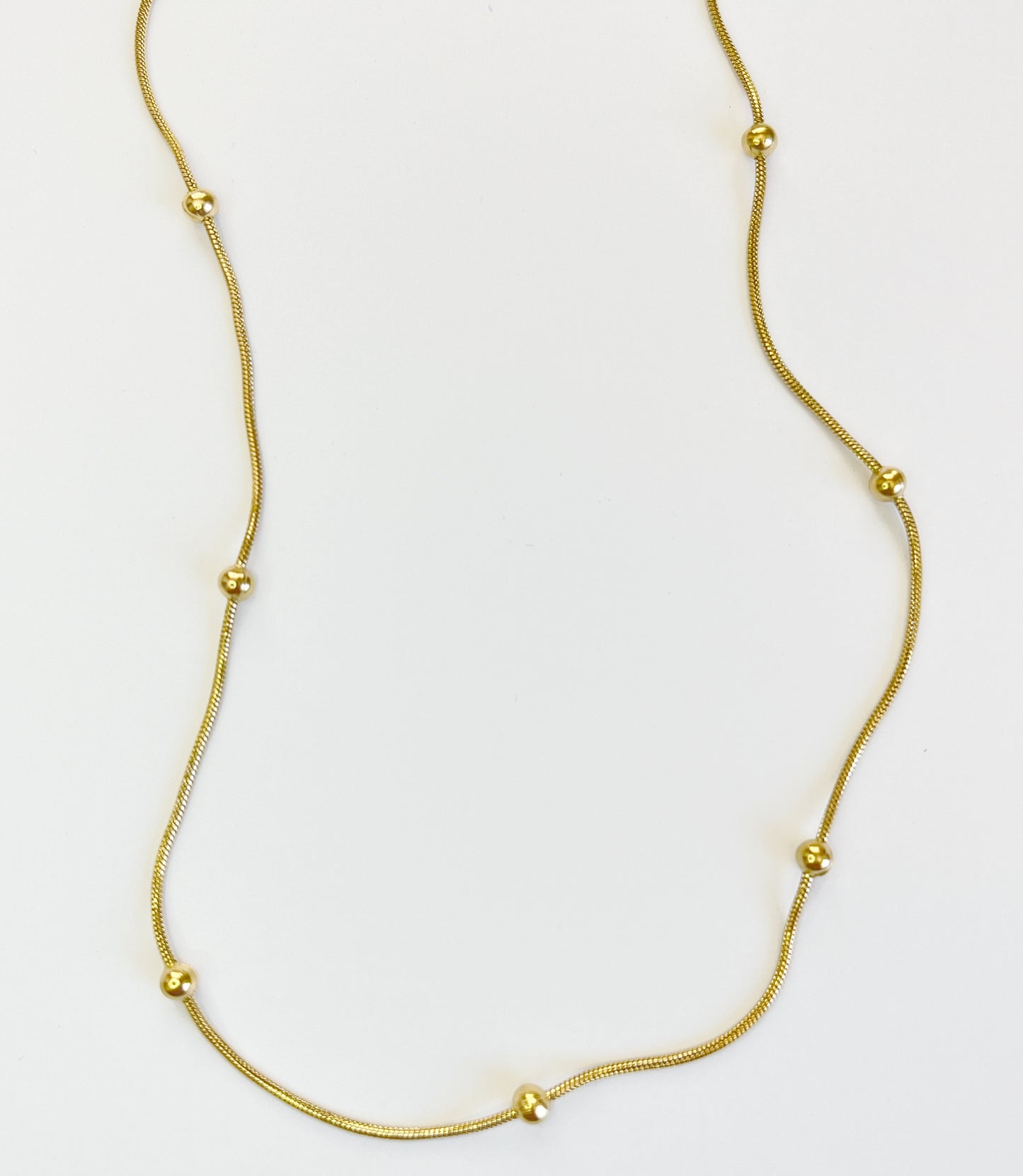 Gold Beaded Snake Chain