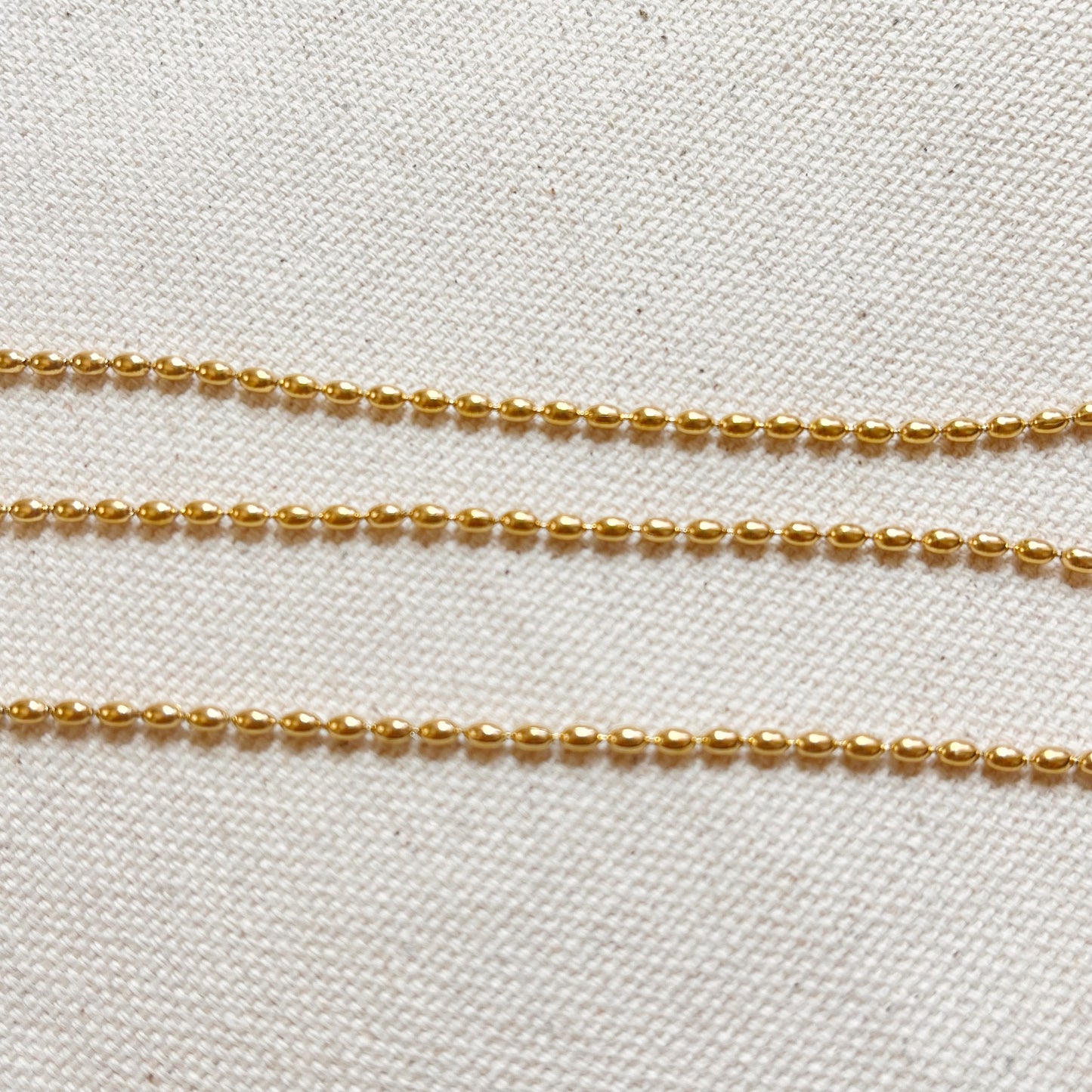 Golden Rice Bead Necklace